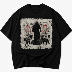 skull black oversized t shirt