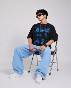 Oversized T-Shirt for Men – Black Graphic Streetwear Tee | The Weeknd Inspired Design | East Forge