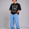**Oversized T-Shirt for Men – Black Graphic Streetwear T-Shirt | Abstract Print Tee | East Forge**