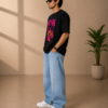 Oversized T-Shirt for Men – Black Graphic Streetwear Tee