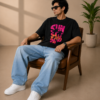 Oversized T-Shirt for Men – Black Graphic Streetwear Tee