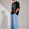 Oversized Black Tshirt for Men | Premium Streetwear Popaye Graphic