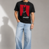 Oversized Black Tshirt for Men – Black Dog Graphic Printed Premium Streetwear T-Shirt