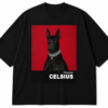 Oversized Black Tshirt for Men – Black Dog Graphic Printed Premium Streetwear T-Shirt