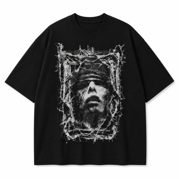 **Oversized T-Shirt for Men – Black Graphic Streetwear T-Shirt | Abstract Print Tee | East Forge**